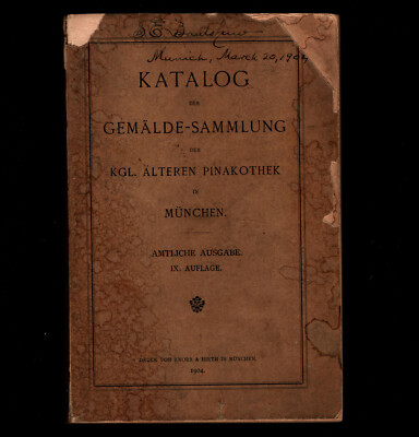 OPC 1904 Katalog Der Gemlde-Sammlung Der Kgl. Alteren Pinakothek in Munchen