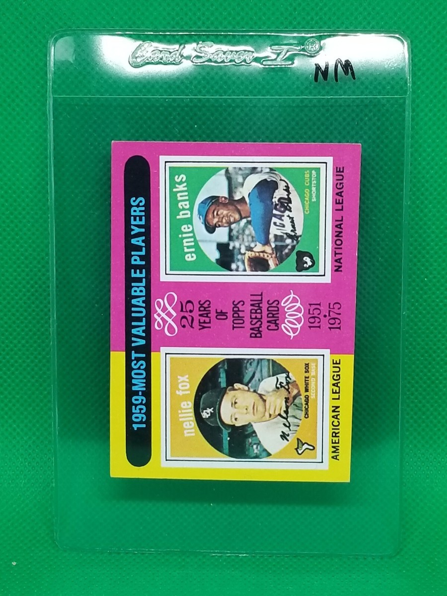⚾1975 TOPPS Mini Set Break 1959 MVPs BANKS FOX #197 ⚾ NM Nr-MINT