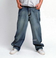 New Mens Fashion Jeans Denim Casual Pants Trousers Stonewashed Hip-Hop W30-W46