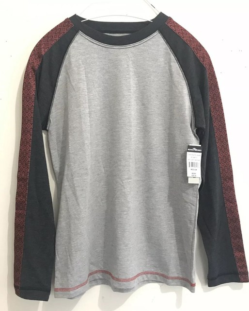 red and gray baseball tee