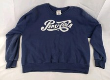 Vintage Pepsi Cola Blue Pullover Jerzees Sweatshirt XL Script Old Soda Pop Shirt