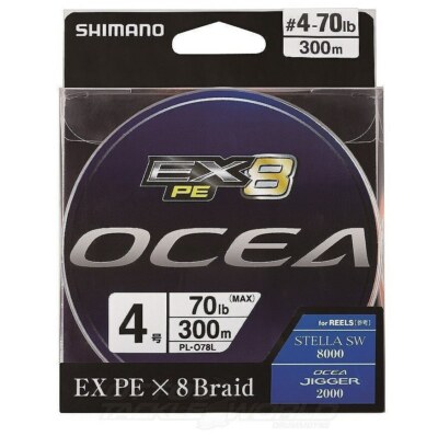 Shimano Ocea EX8 PE Multi Colour Braid Fishing Line - Choose Lb