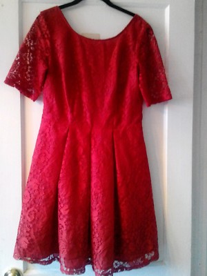 danny & nicole short sleeve fit & flare dress