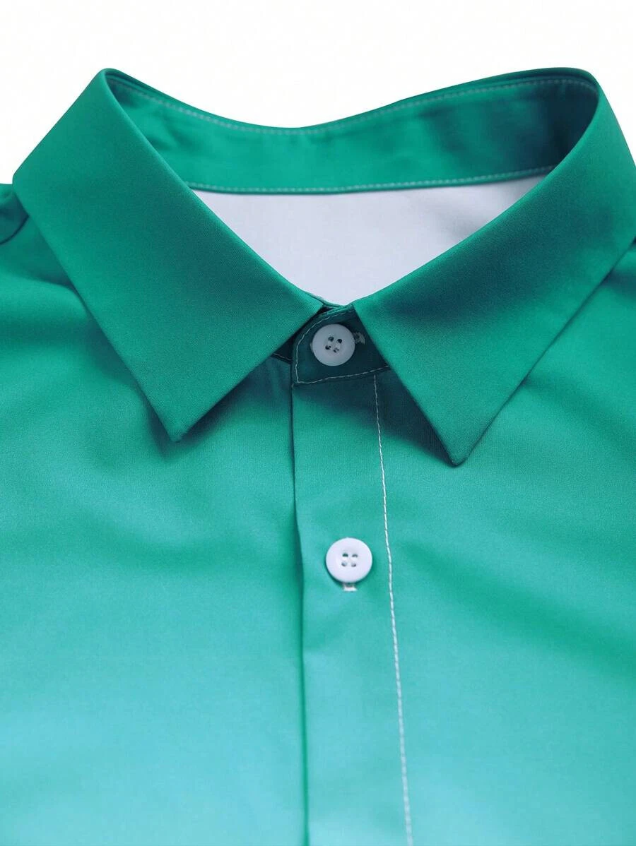Men's Gradient Shirt Casual Slim Shirts Short Sleeve Button Down Tops Blouse
Opens in a new window o