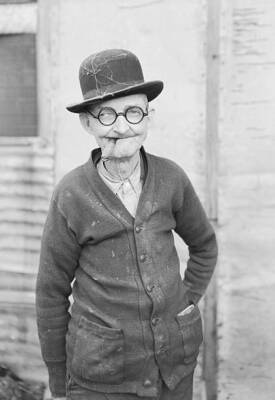 C A Morris Wearing Derby - Close Up Of C A Morris Age 70 Year 1935 Old Photo