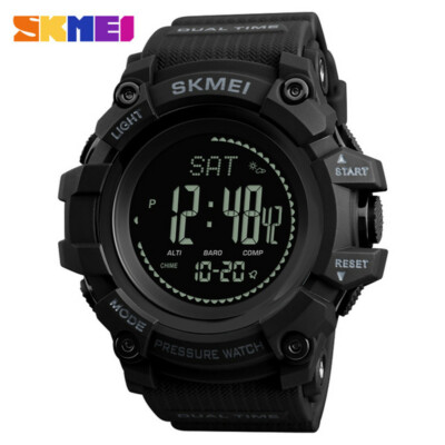 SKMEI Men's Digital Sport Watch Silicone Pressure Compass Pedometer  Wristwatch