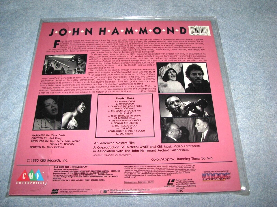 JOHN MAMMOND Laserdisc/ Laser Disc "From Bessie Smith to Bruce Springsteen" - Image 2 of 2
