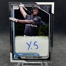 Yoffry Solano 2024 Bowman Chrome Auto Miami Marlins #CPA-YS