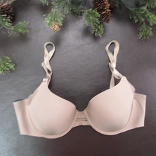 Warners Bra Size 34B Tan Padded Underwire Adjustable Clasp Back