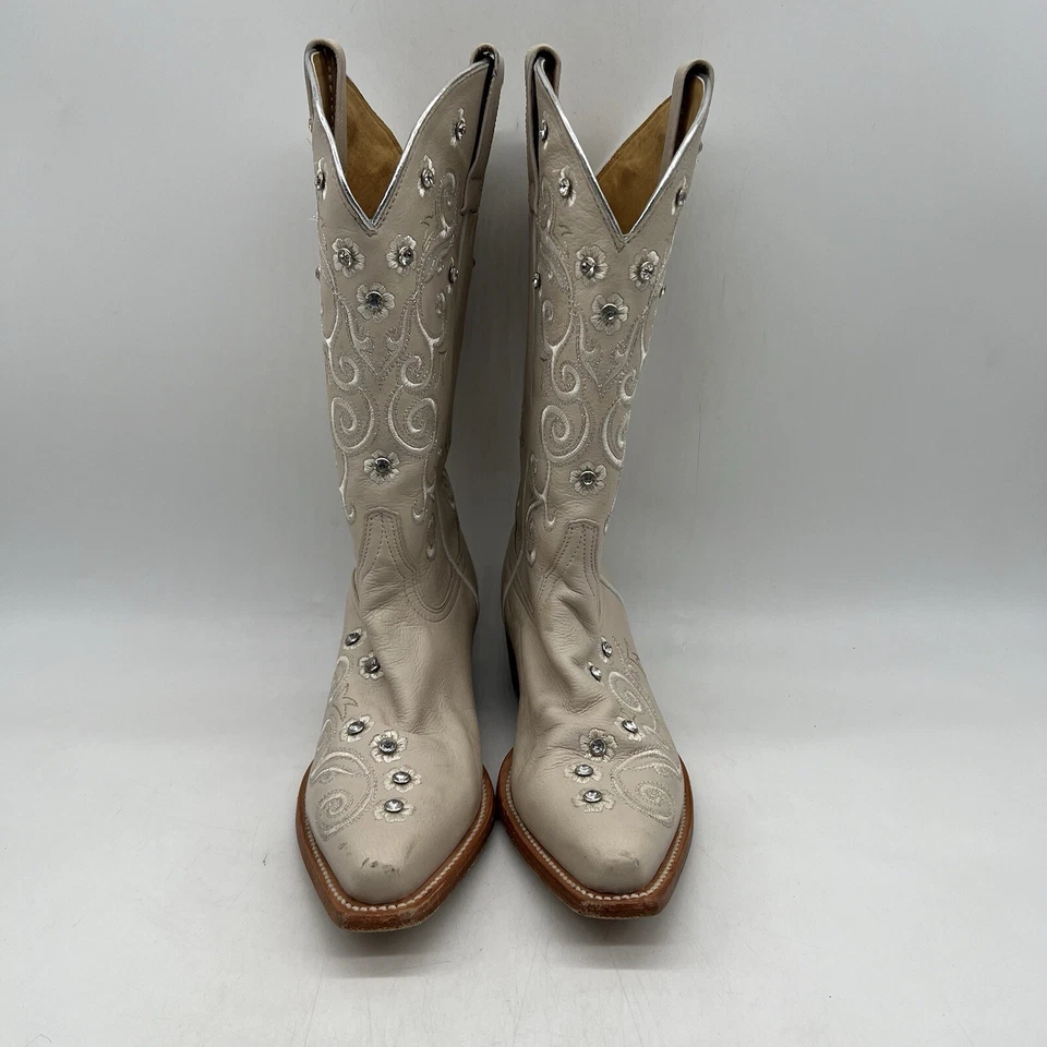 Botas occidentales Shyanne para mujer marrón con tachuelas Victoria Hueso bordadas talla 6,5 M Foto 3 de 4