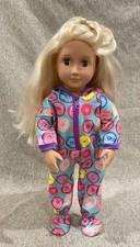 Battat Our Generation Lot - Blonde Hair 18  Doll, Onsie Pajamas Lot