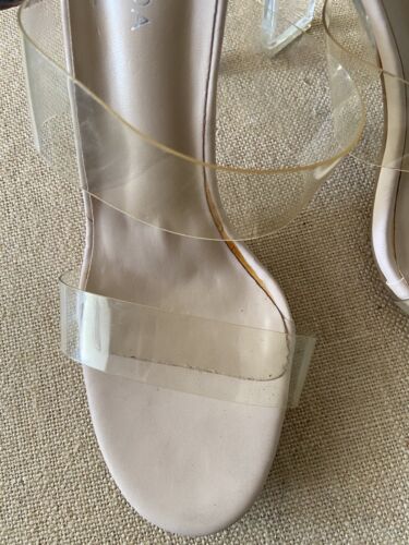 Top Moda Womens Clear Strap Block Heel Sandals Slip On - Picture 4 of 7