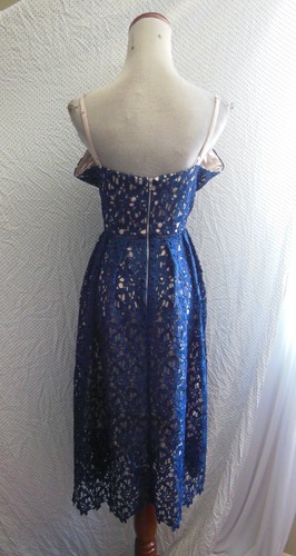 NEW CHI CHI LONDON Navy CAMI Crochet PREMIUM LACE Midi TEA Party DRESS US 8 (10) - Picture 9 of 16