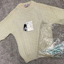 Vintage NWT Glencolumbkille Hand Loomed Aran Knitwear Sweater Women 38 Fisherman