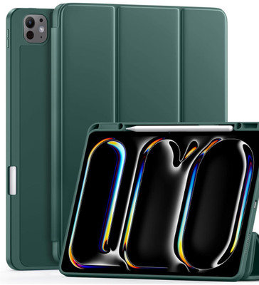 Pad Pro 13 Inch Case M5 2025/ M4 2024, Pencil Pro & (USB-C) Holder, Pine Green