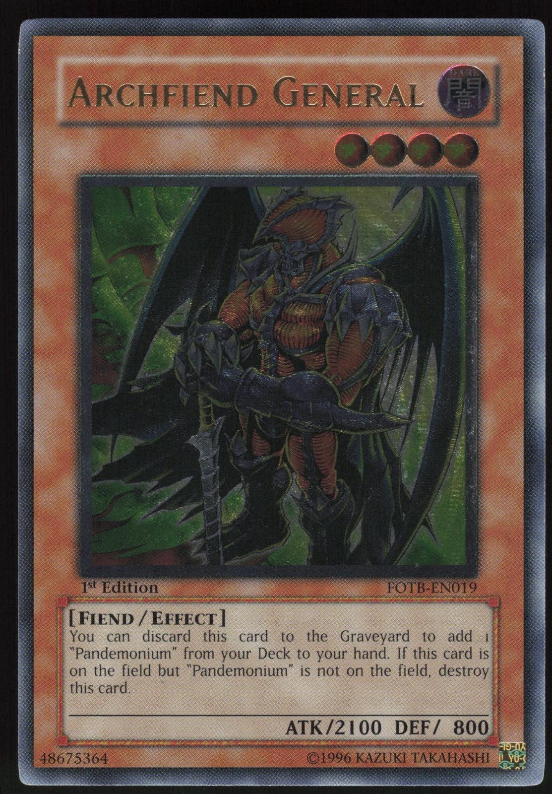 Archfiend General (UTR) FOTB-EN019 Force of the Breaker 1st Edition YU-GI-OH