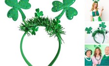 St. Patrick's Day Headbands Clover Hair Bands for Women Girls Kids Green