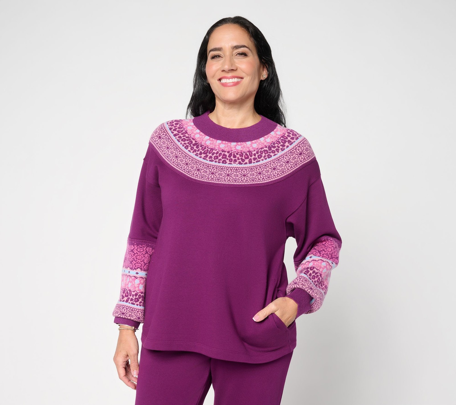 LEGO Women's Top Sz M Make Your Selection: LOGO by Lori Goldstein Purple A712448