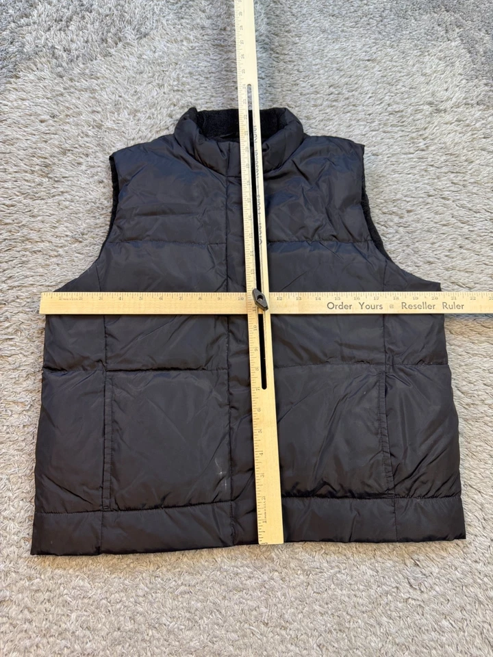 De Colección GAP Chaleco Mujer Mediano Negro Acolchado Cremallera Completa Vellón Forrado Plumón Chaqueta Puffer Foto 4 de 4