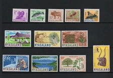 S6567  Nyasaland   1964  QEII  pictorials  definitives    12v.   MNH
