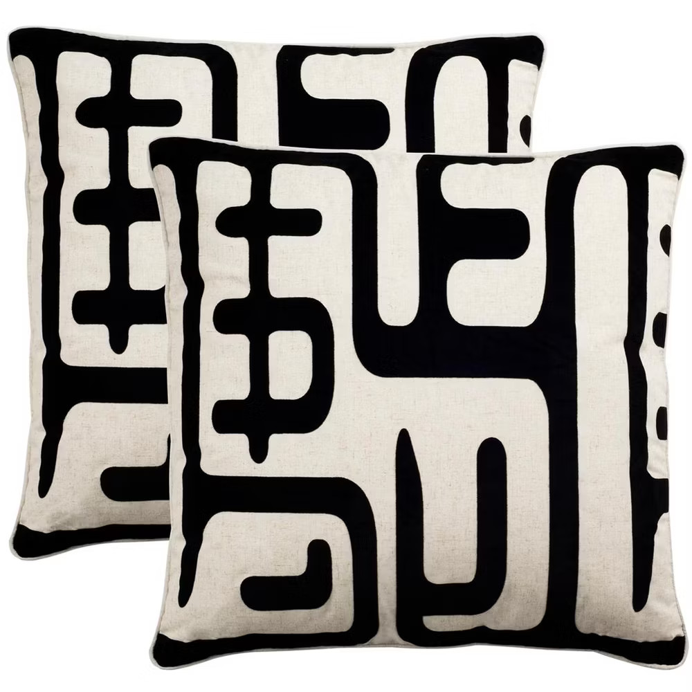 Maize Pillow Set of 2 - Black - 20X20 - Safavieh 17790₽