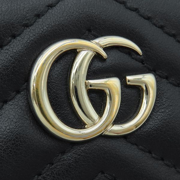 GUCCI GG Marmont Mini Zip Bifold Wallet, Black, 813370 4.3*3.5*1.1 inch thumbnail 10