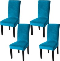 Fuloon Stuhlhussen Samt, Universal StuhlüBerzug 4Er Set Stretch Stuhlbezug