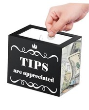 6"x 4" x 5" Tip Box for Bartenders Plastic money storage container Acrylic