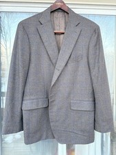 BOGGI Milano Lux Brown Blue Windowpane Sport Coat Blazer 48US/58IT Made In Italy