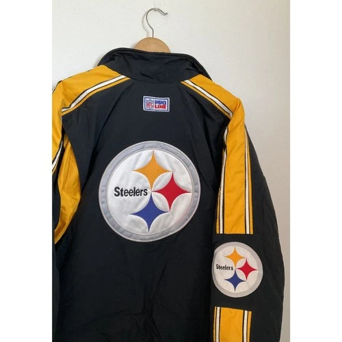 Vintage 90s Starter Pro Line Pittsburgh Steelers Puffer Jacket Big Logo NFL XL image 12