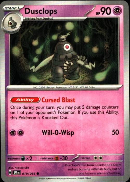 Dusclops 019/064 C Shrouded Fable Pokemon LP