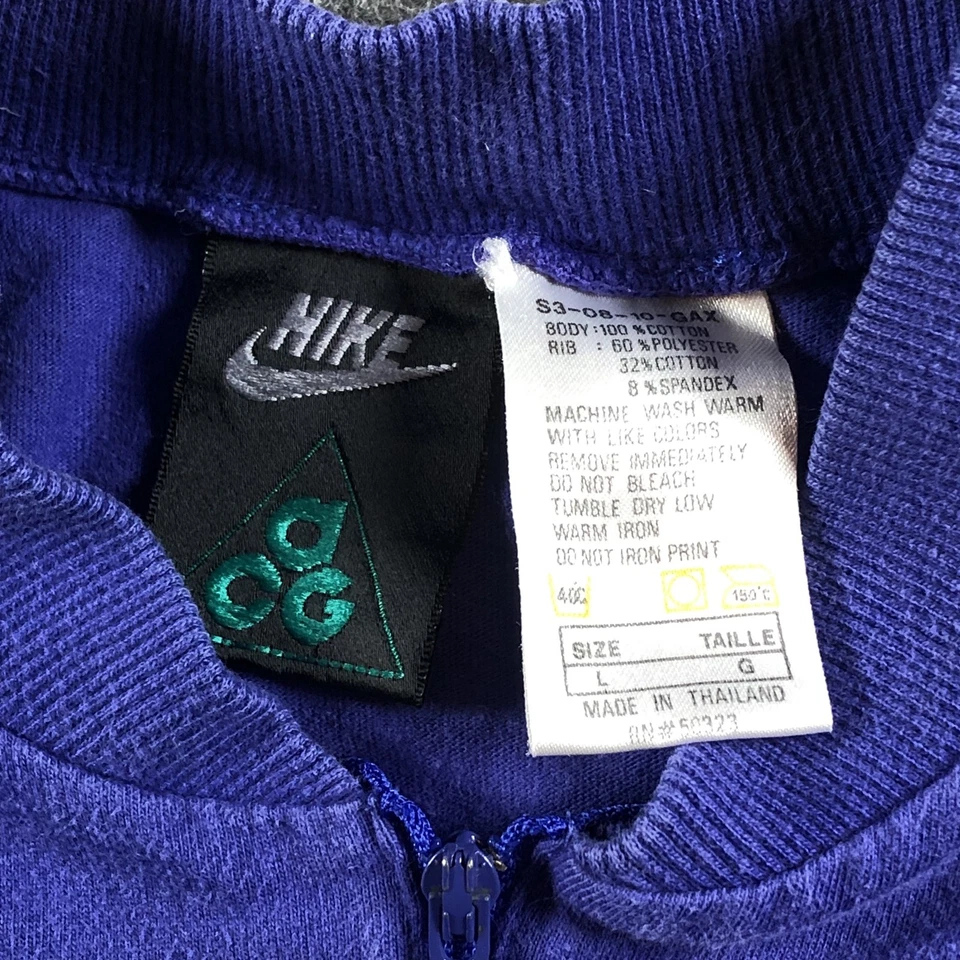 Camisa de Ciclismo Nike ACG De Colección Años 90 Para Hombres Grande Gráfico Media Cremallera Bicicleta de Montaña Top Foto 2 de 4