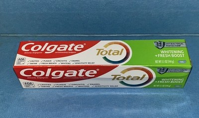 Colgate Total Whitening  Fresh Boost Toothpaste 5.1 oz Anti-cavity exp 10/26