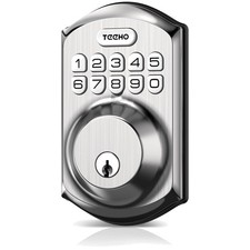 Keyless Entry Deadbolt for Front Door Satin Nickel,