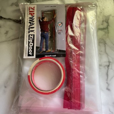 ZipWall ZipDoor Standard Dust Barrier Door Kit 4x7.5 ft with 1x24 ft Tape