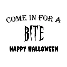 Come In For A Bite Halloween Decal Sticker - Cafe Restaurant Deli Window Display