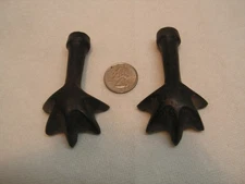 Vintage Antique Wrought Iron Fireplace Fire Pit Tool replacement ends paws, Coal