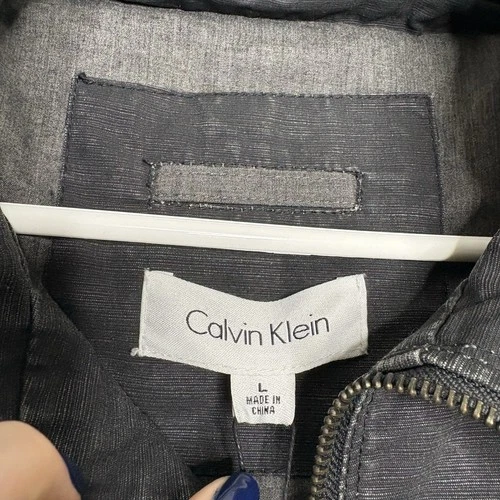 Calvin Klein Black Gray Double Zip Utility Jacket Men's Size Large NWT 402C508 image 5