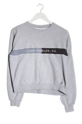 PULL & BEAR Sweatshirt Damen Sweat Gr. DE 38 hellgrau Casual-Look