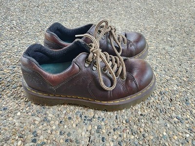 Dr Doc Marten Chunky Shoes Mens Size 8312 Brown Leather Casual Vintage 