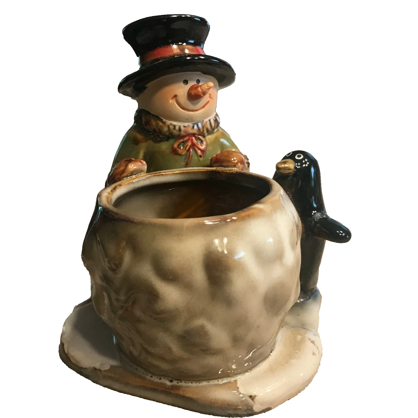 Brand New Yankee Candle Votive Candle Holder Snowmen Penguin Excellent image 1