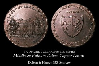 Skidmore's Middlesex Fulham Palace Conder Penny D&H 153 Scarce
