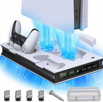 PS5 Vertical Stand mit Lüfter&PS5 Controller Ladestation PS5 Ständer PS5 Zubehör