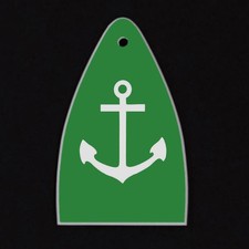 GUITAR TRUSS ROD COVER Engraved Etch Paul Reed Smith PRS USA - ANCHOR Ship GREEN