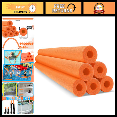 6 Pack Pool Noodles 52'' Foam Swim Tubes - Heavy Duty Floating Floats for Crafts