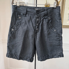 Vintage Y2K Diesel Industry Washed Black Shorts Snap Rivet Detail 28