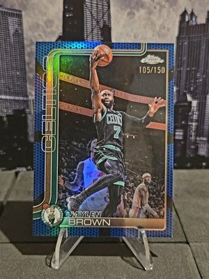 2025-26 TOPPS CHROME UPDATE JAYLEN BROWN #9 BLUE BASKETBALL REFRACTOR /150 