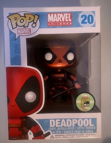 Funko POP  Marvel Deadpool Metallic SDCC 2013 Exclusive 480 Pieces w/ Hard case