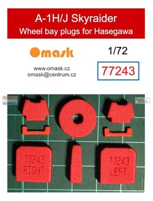 OMK77243 1:72 Omask Wheel Bay Plugs - A-1H A-1J Skyraider (HAS kit)