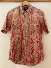 RRL RALPH LAUREN SHORT-SLEEVED WESTERN SHIRT MEN MULTICOLOR COTTON SIZE M USED